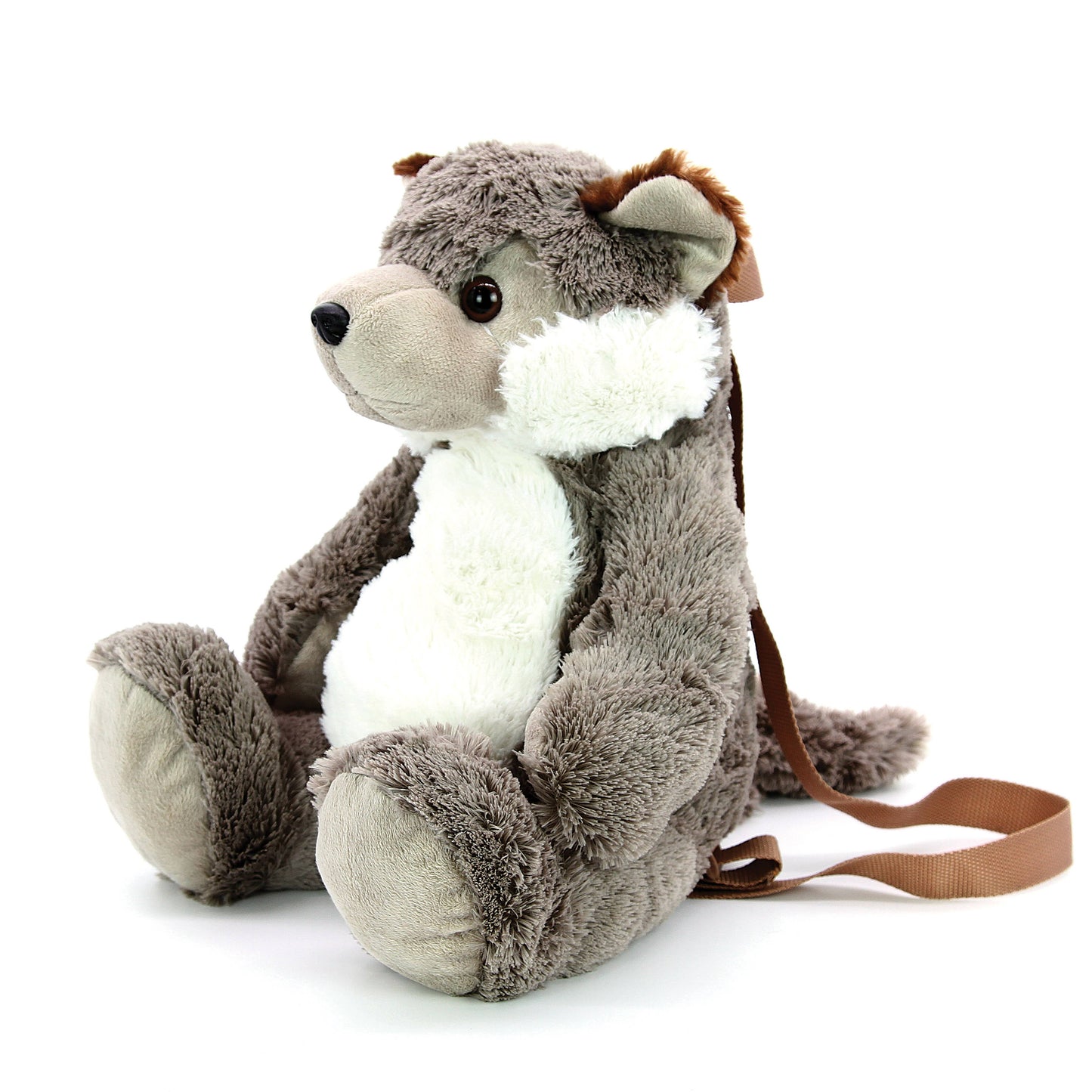 Grey Wolf Furry Backpack Purse