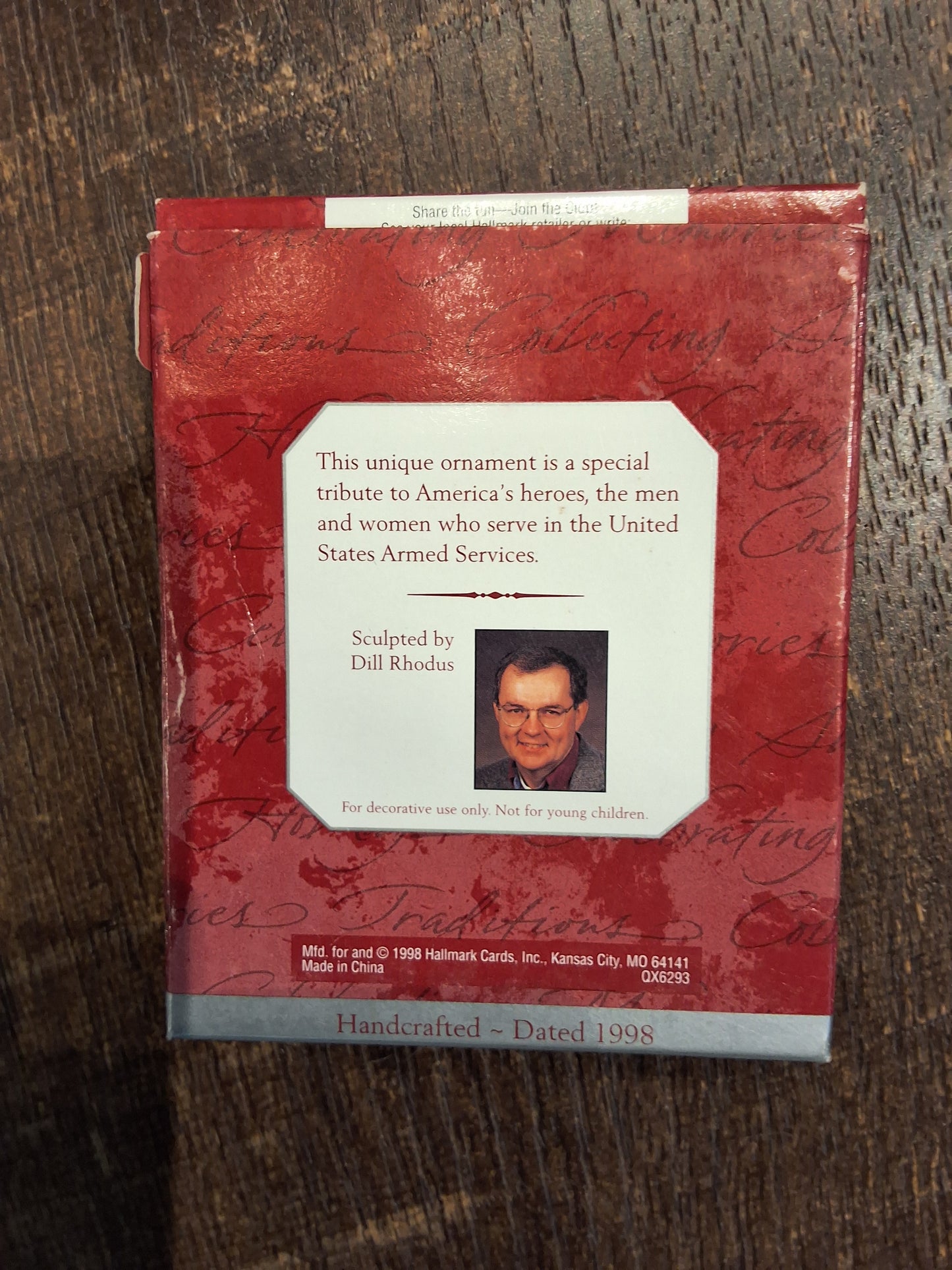 Hallmark Keepsake Ornament 1998 National Salute Armed Services Christmas Tree