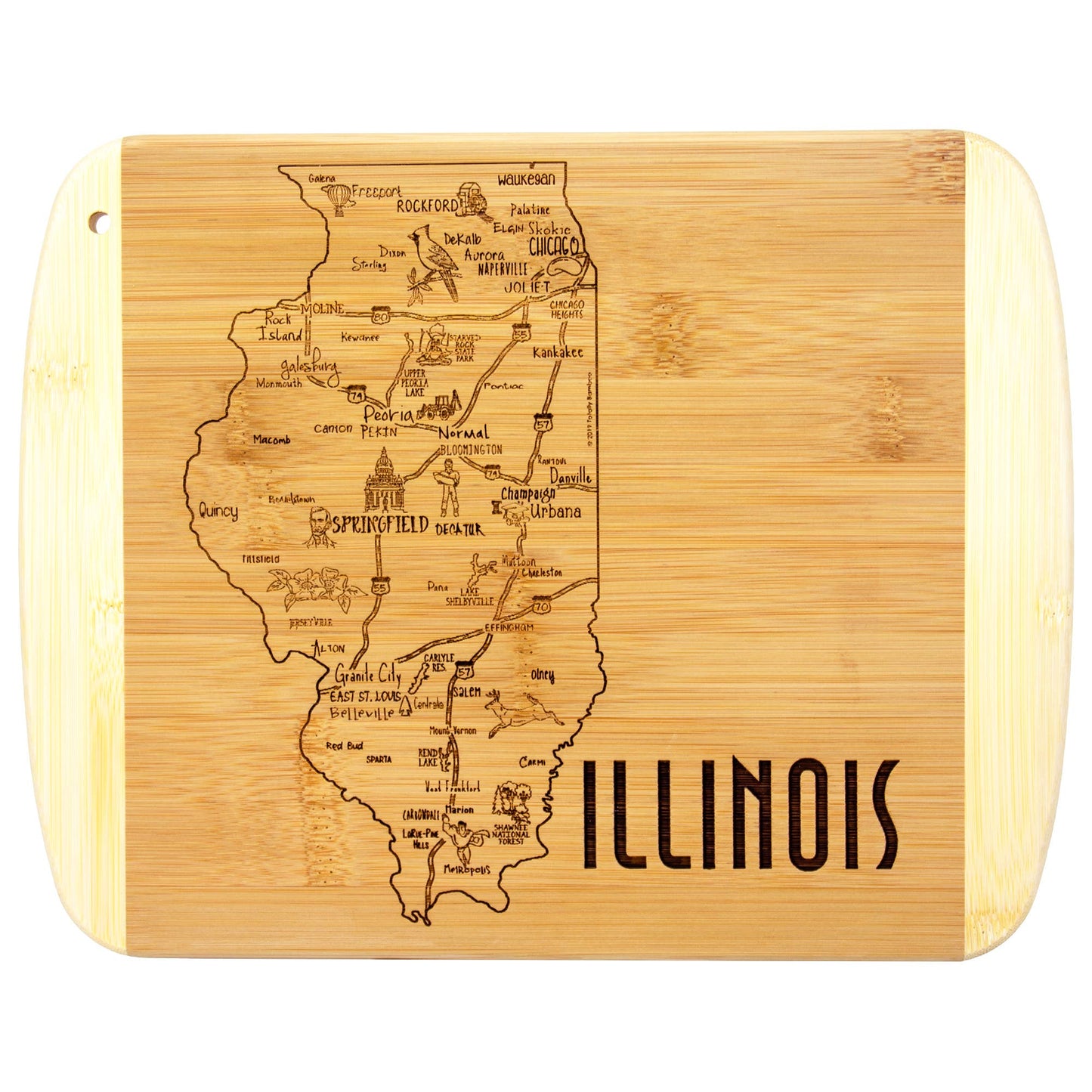 A Slice of Life Illinois 11" Cutting & Serving Board