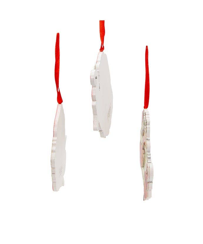 4.5 inch Wooden Santa Head with Candy cane Christmas Ornament
