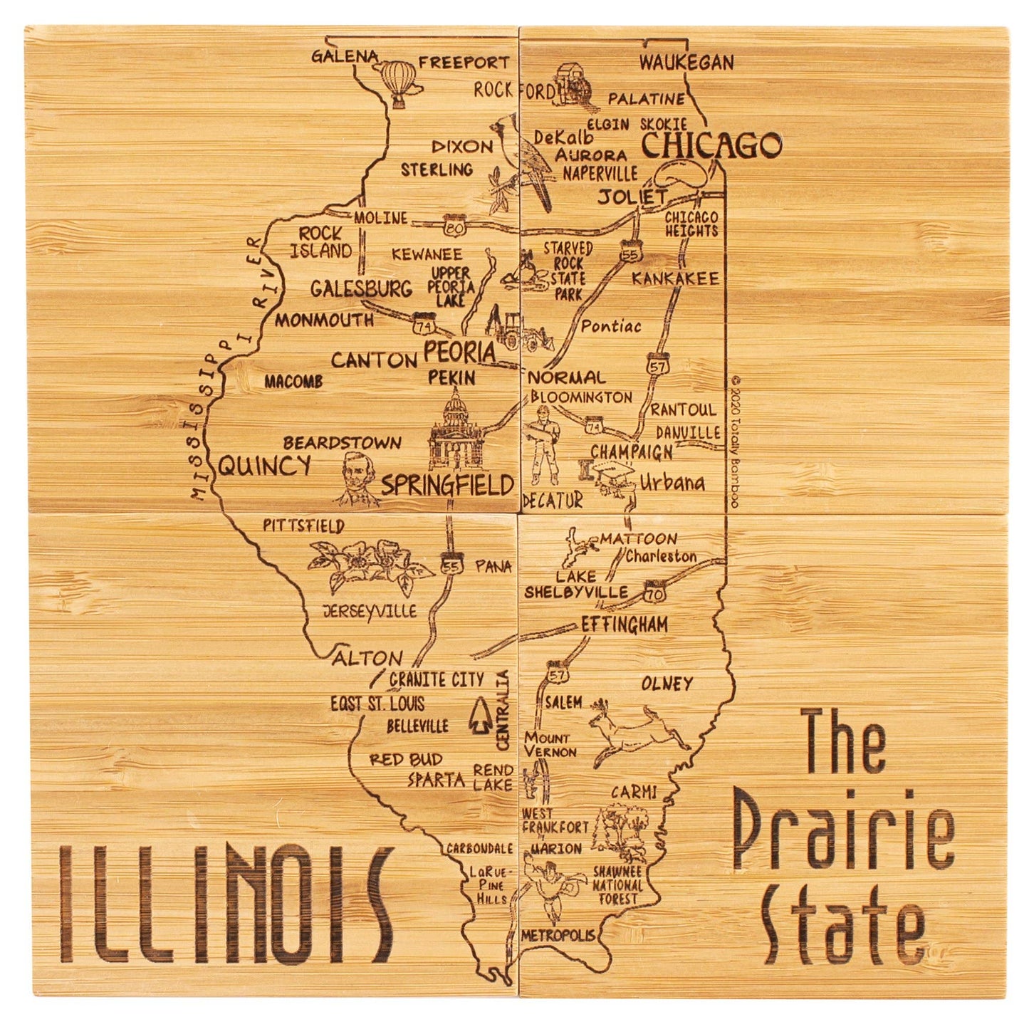 Illinois Puzzle 4-Pc. Coaster Set with Case