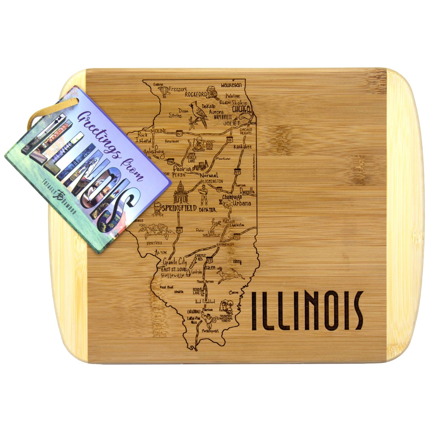A Slice of Life Illinois 11" Cutting & Serving Board