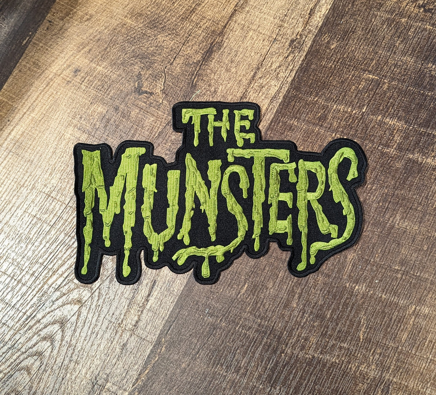 The Munsters logo Large Iron on green and black Patch