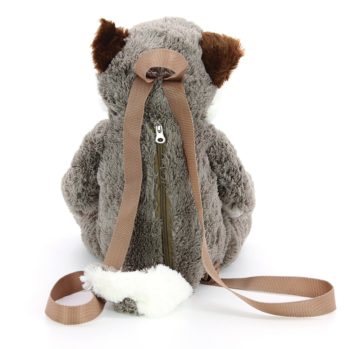 Grey Wolf Furry Backpack Purse