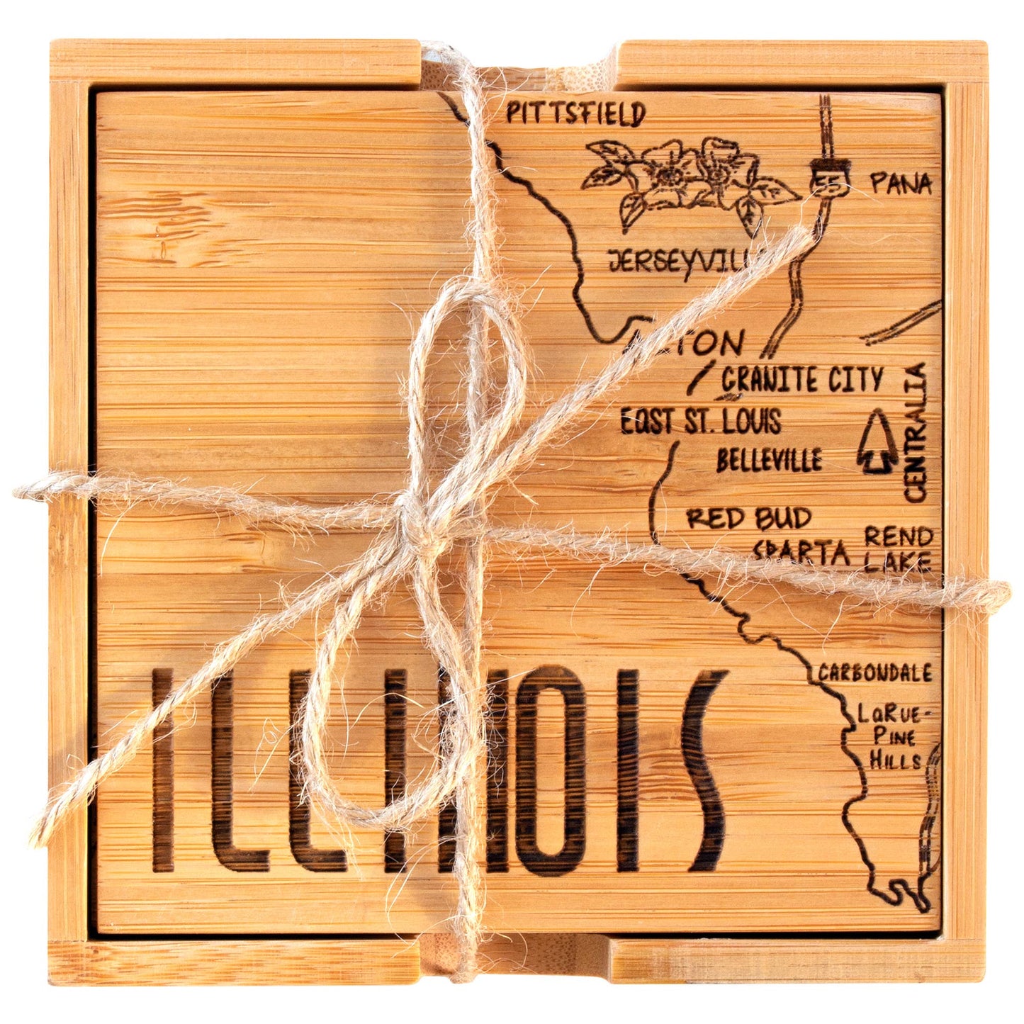 Illinois Puzzle 4-Pc. Coaster Set with Case