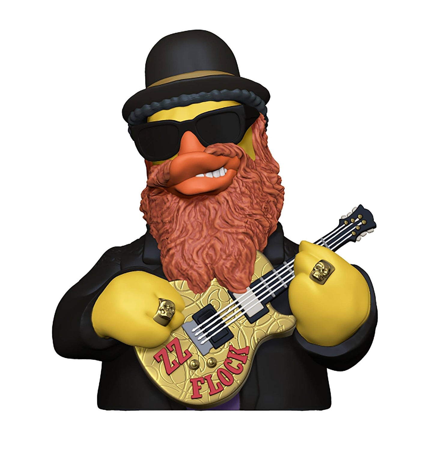 ZZ Flock ZZ Top Parody Rubber Duck