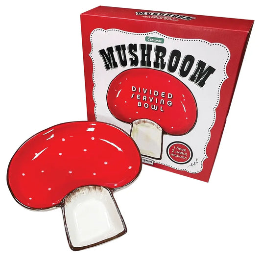 Mushroom Two Sectioned Serving Bowl