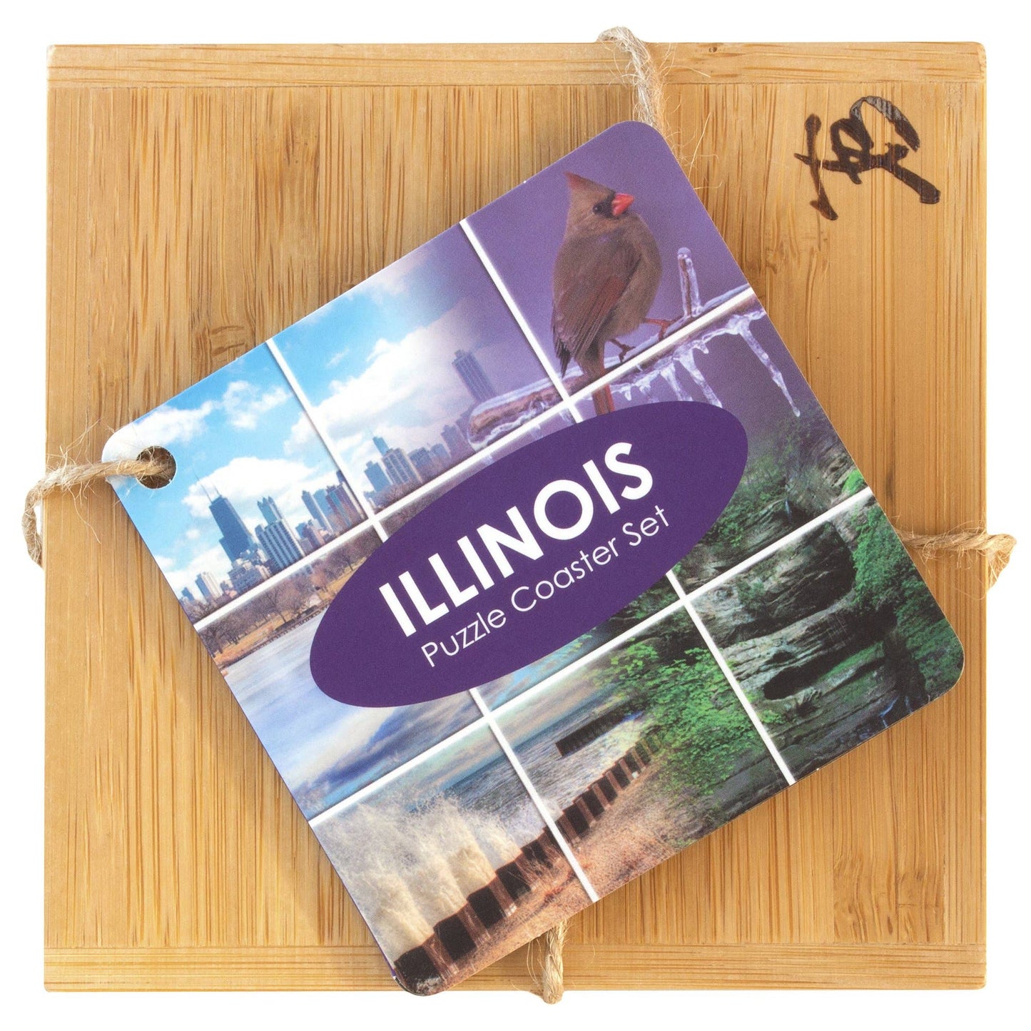 Illinois Puzzle 4-Pc. Coaster Set with Case