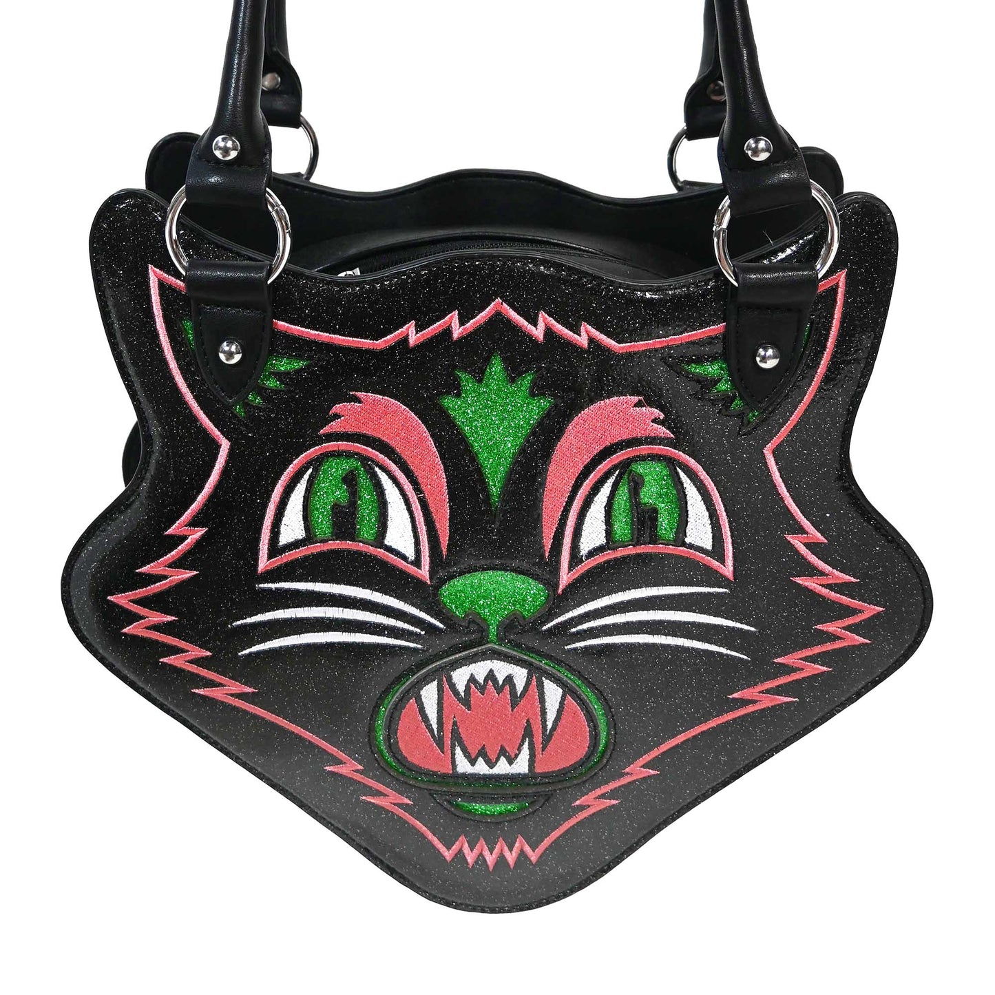 SOURPUSS SCAREDY CAT PURSE BLACK/PINK: Default