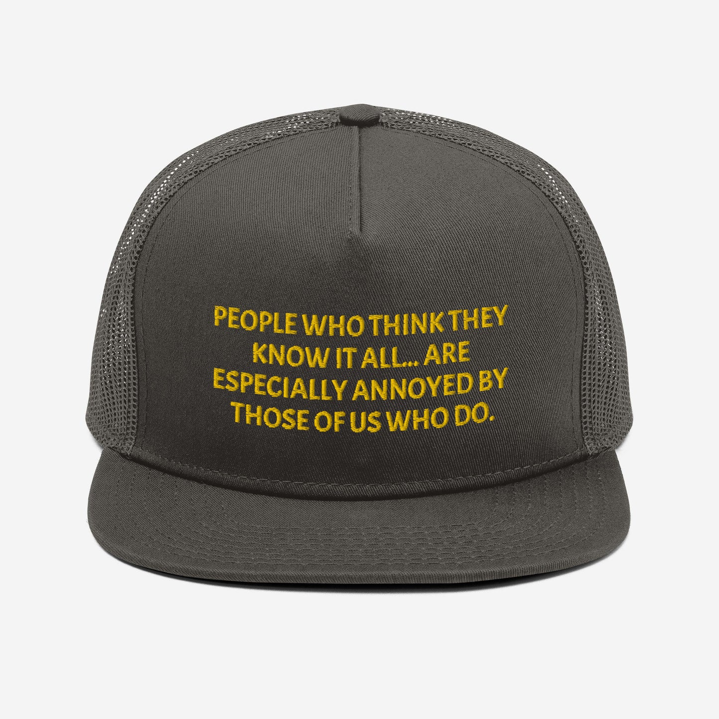 "People who think they know everyting" Funny Quote Mesh Back Snapback