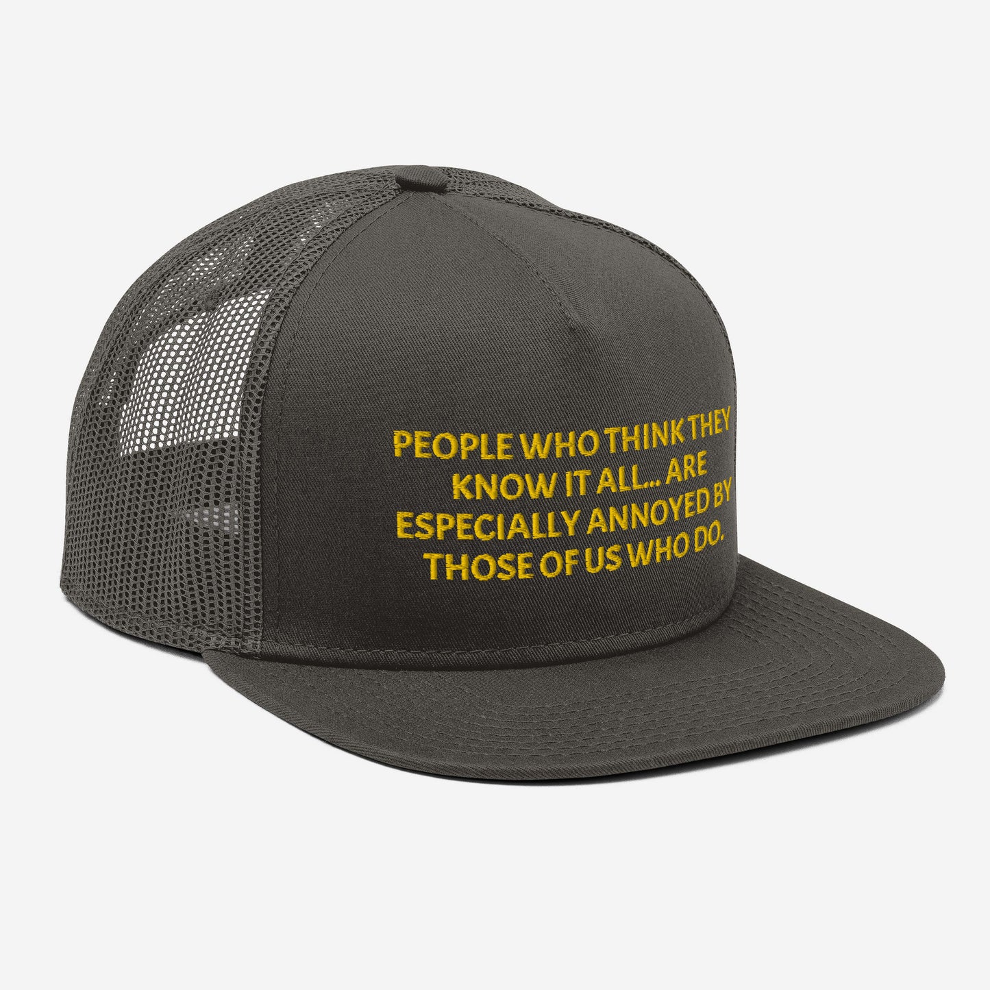 "People who think they know everyting" Funny Quote Mesh Back Snapback