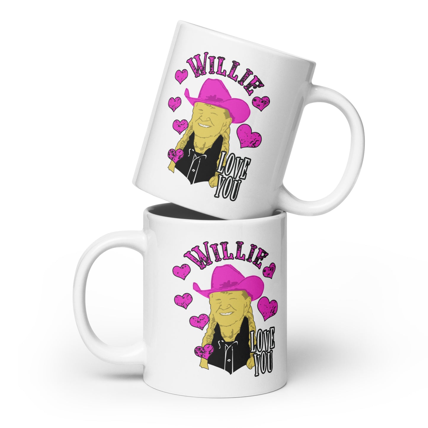 Willie Nelson "Willie Love you" White glossy mug