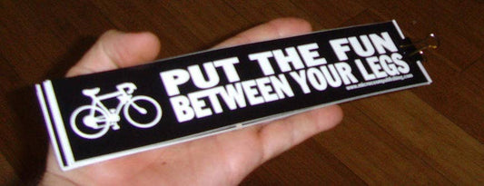 Put the fun between your legs. bike sticker