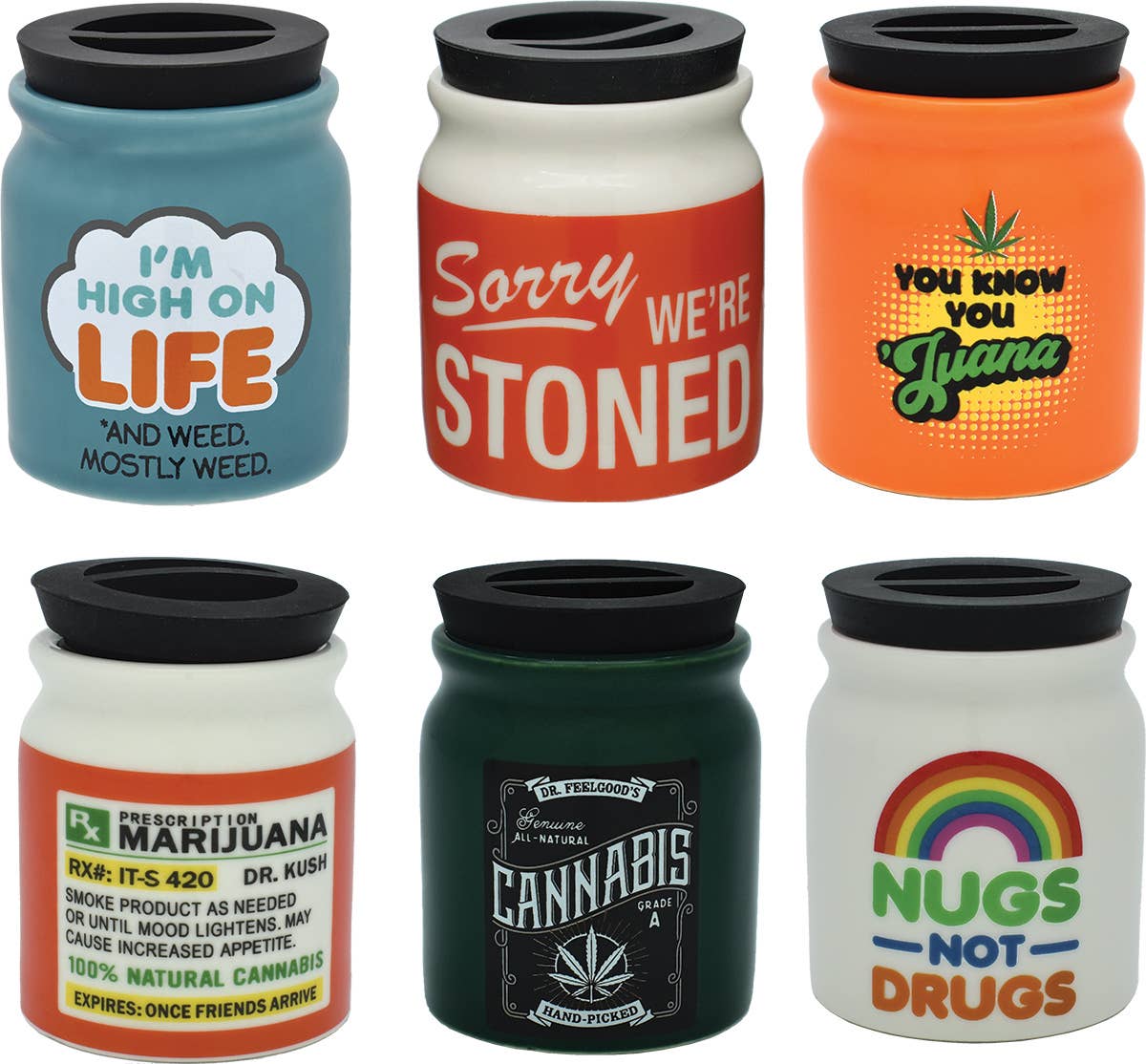 Stash Jar Assortment w/ Silicone Lid - Hidden Gems Novelty