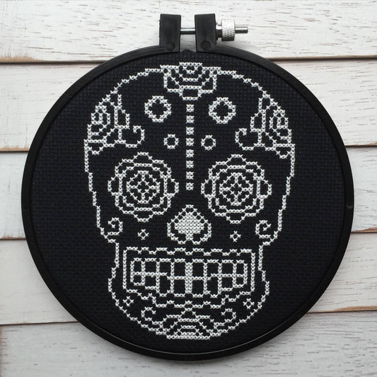 Blackk & White Sugar Skull Stitch Kit - Hidden Gems Novelty