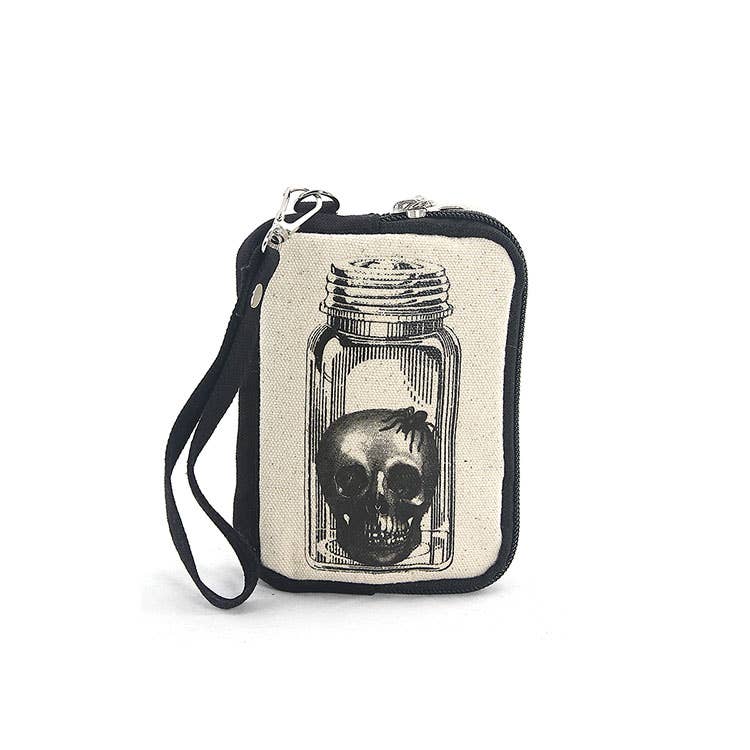 Vintage Print Head in a Jar Wristlet.Great Stocking Stuffers