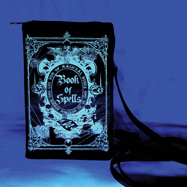 Glow in the Dark Book Of Spells Crossbody Bag