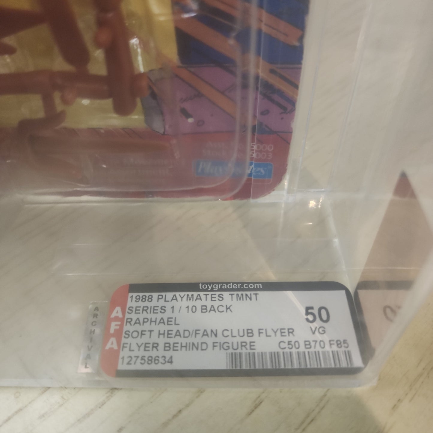 1989 TMNT 10 Back Fan Club Flyer Graded AFA 50 Raphael
