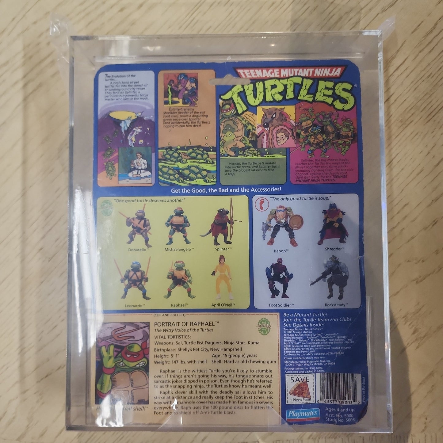 1989 TMNT 10 Back Fan Club Flyer Graded AFA 50 Raphael