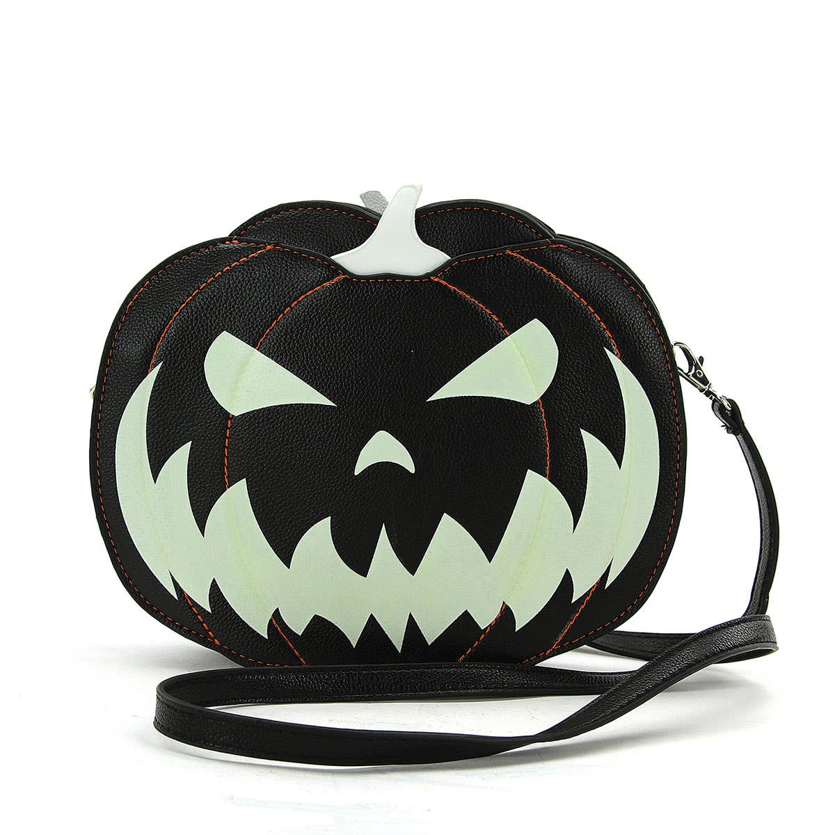 Glow in the Dark Jack O Lantern Crossbody Bag in Vin