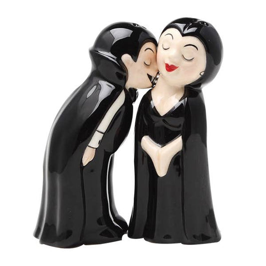 Love at First Bite Vampire Couple Salt and Pepper Shaker Set