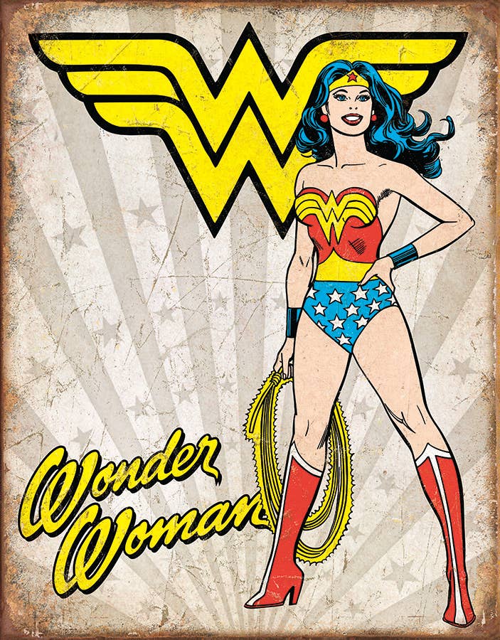 Wonder Woman Heroic Vintage Tin Sign