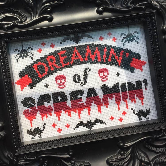 Dreamin' of Screamin' Counted Cross Stitch DIY KIT - Hidden Gems Novelty