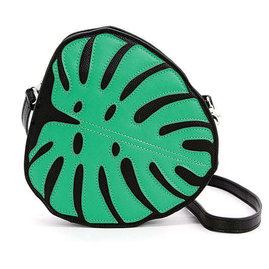 Monstera Palm Leaf Crossbody Bag in Vinyl