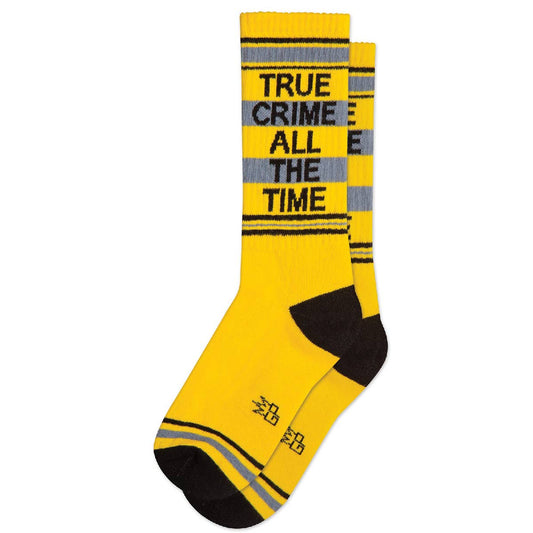 True Crime All The Time Ribbed Gym Socks - Hidden Gems Novelty
