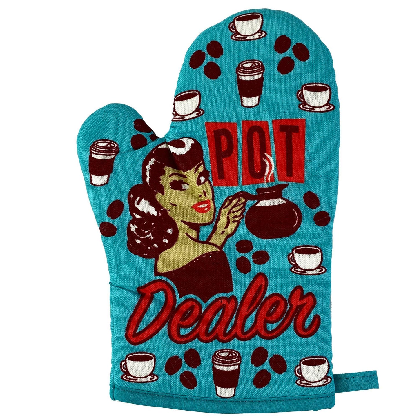 (Coffee) Pot Dealer Oven Mitt Retro Funny