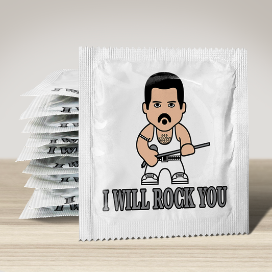 I Will Rock You Freddy Mercury Novelty Condom