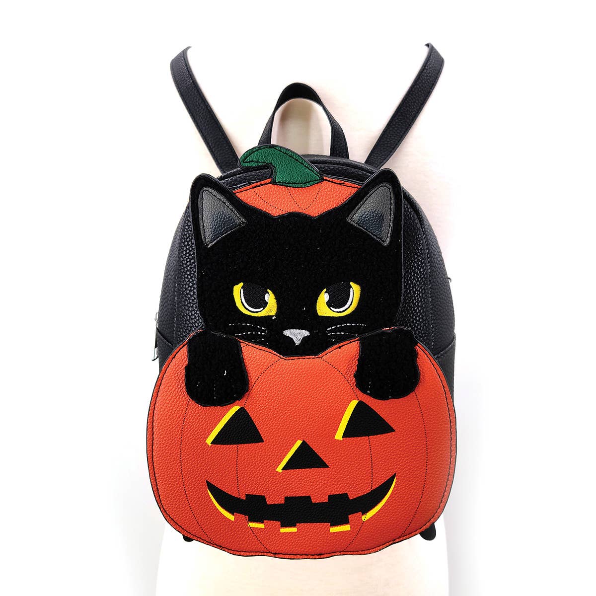 Furry Black Cat in Pumpkin Mini Backpack in Vinyl – Hidden Gems Novelty
