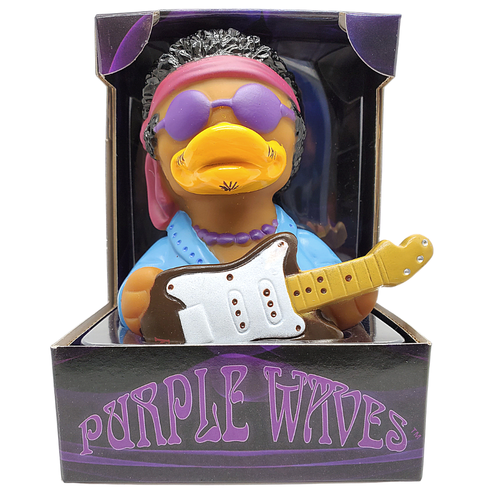 Purple Waves Jimi Hendrix Parody Rubber Duck - Hidden Gems Novelty