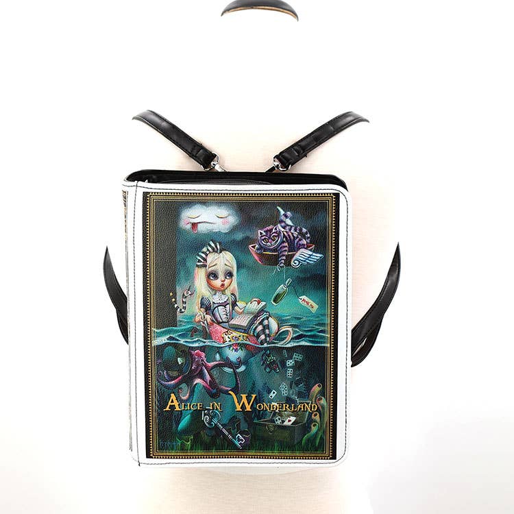 Alice in Wonderland Book Backpack Purse