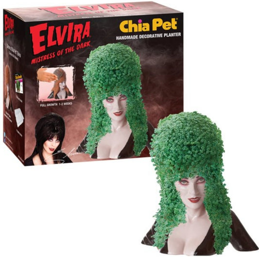 Elvira Mistress of the Dark Chia Pet Decorative Pottery Planter - Hidden Gems Novelty