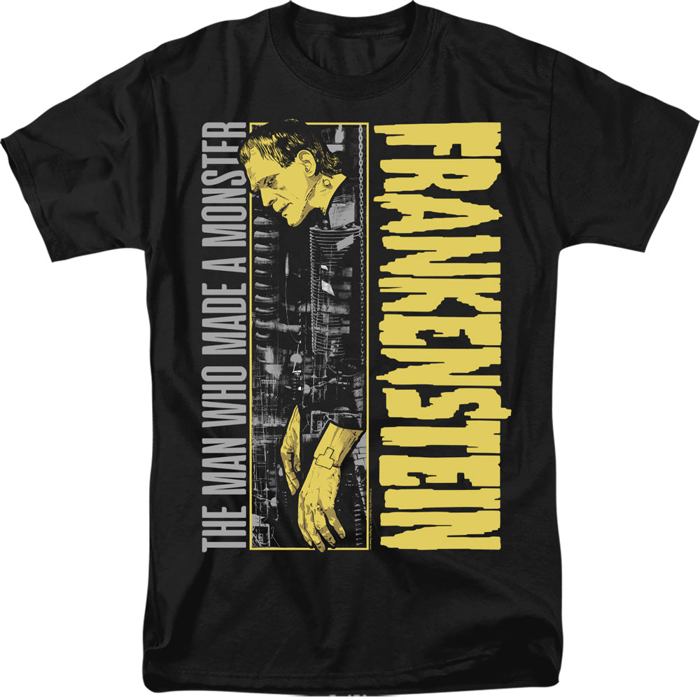 Frankenstein The Man Who Made a Regular Fit Black Short Sleeve Shirt