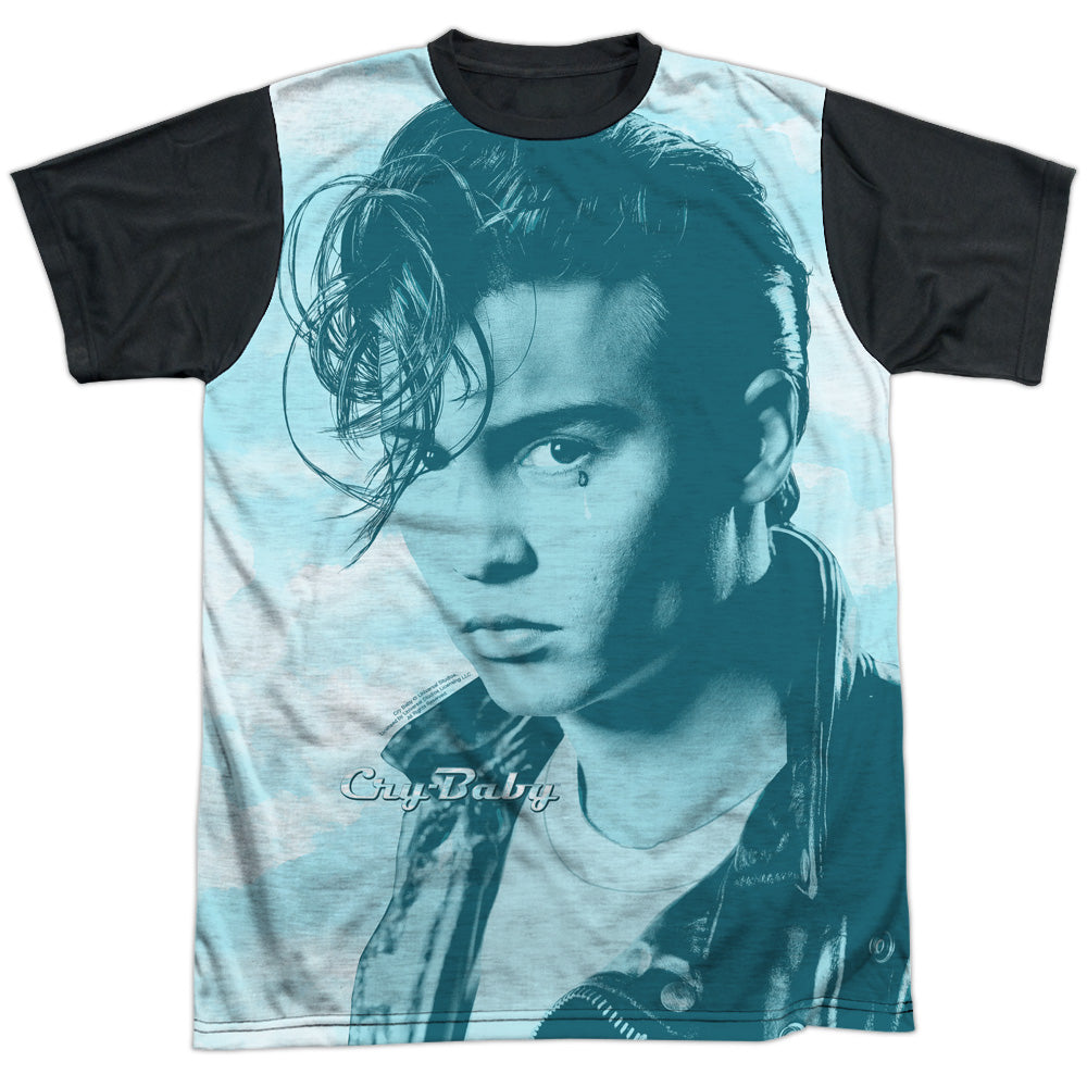 Johnny Depp Crybaby Crying Cloud Adult Regular Fit Short Sleeve 100% Poly Black Back Shirt - Hidden Gems Novelty