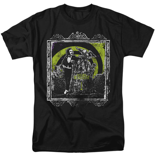 Beetlejuice Here Lies Regular Fit Black Short Sleeve Shirt