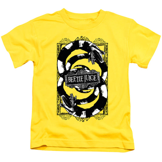 Beetlejuice We Got Sand Worms Regular Fit Youth Yellow Short Sleeve Shirt