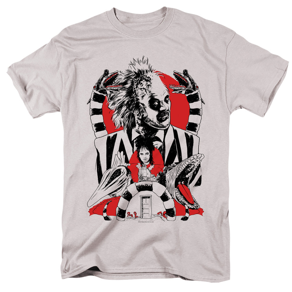 Beetlejuice Collage Regular Fit SilverShort Sleeve Shirt
