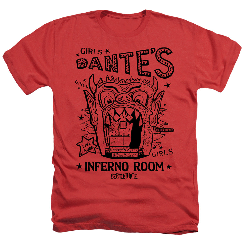 Beetlejuice Dante's Inferno Room Regular Fit Red Short Sleeve Shirt