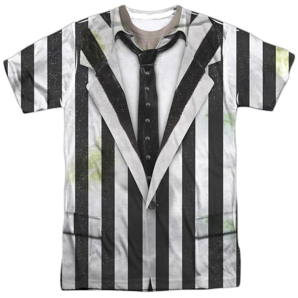 Beetlejuice Suit Adult Regular Fit Short Sleeve 100% Poly Shirt