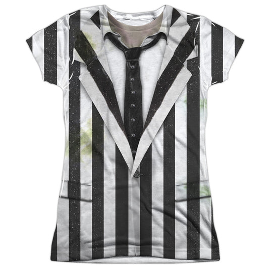 Beetlejuice Suit Junior Cap Sleeve 100% Poly Woman's Shirt