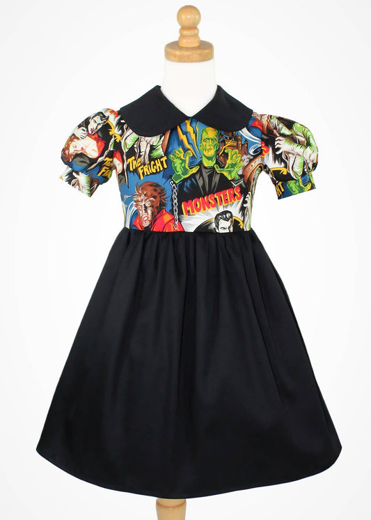 Girl's Hollywood Monsters Peter Pan Collar Dress