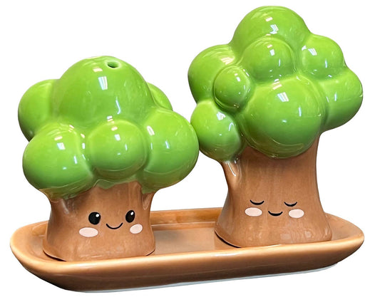 Grove Trees Salt & Pepper Set With Plate