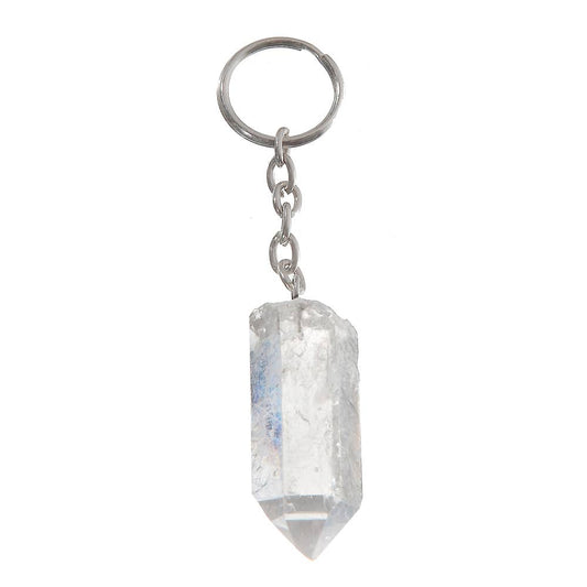 Clear Quartz Point Keychain | Gemstone Key Chains