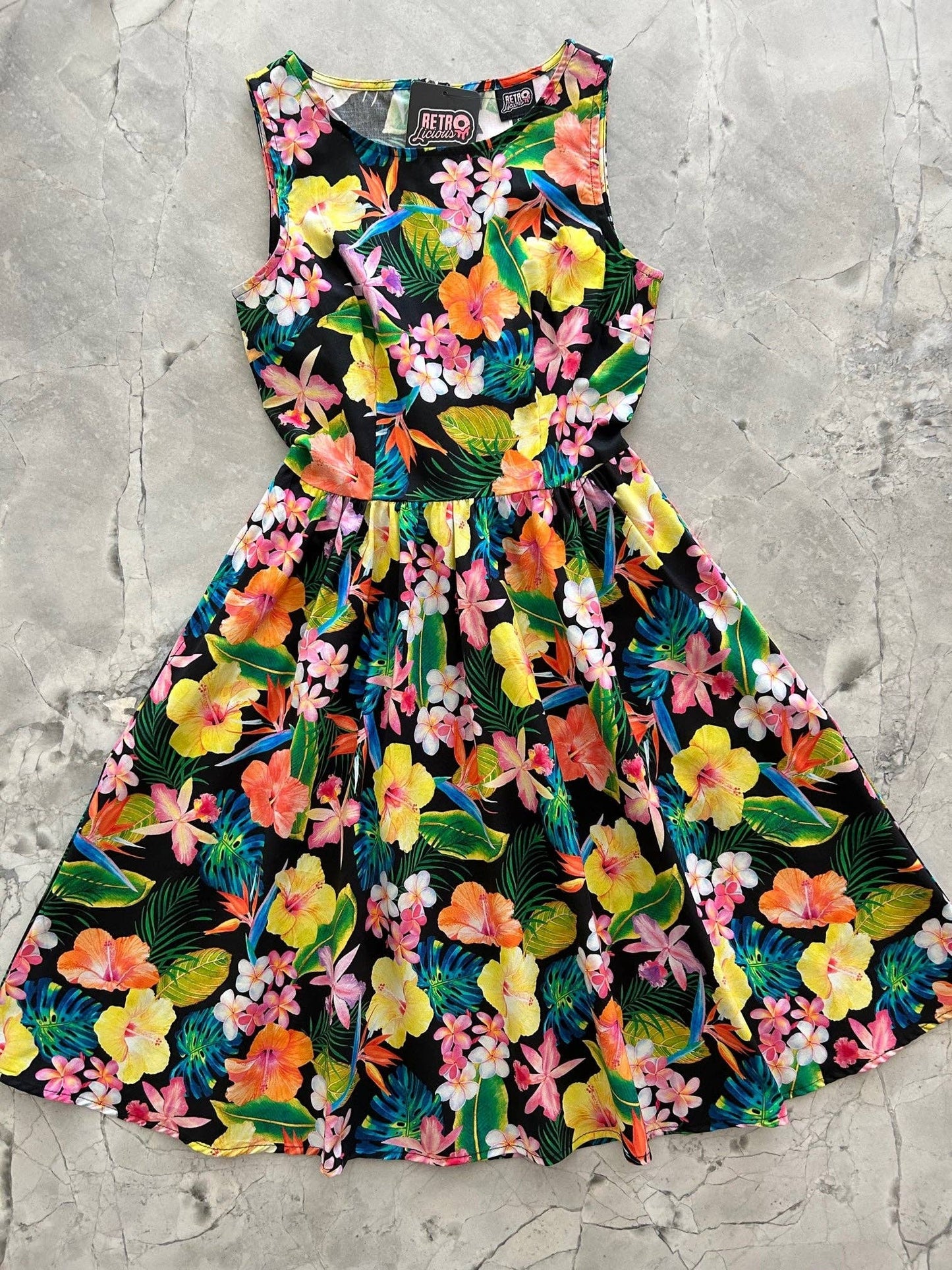 Tropical Floral Vintage Dress