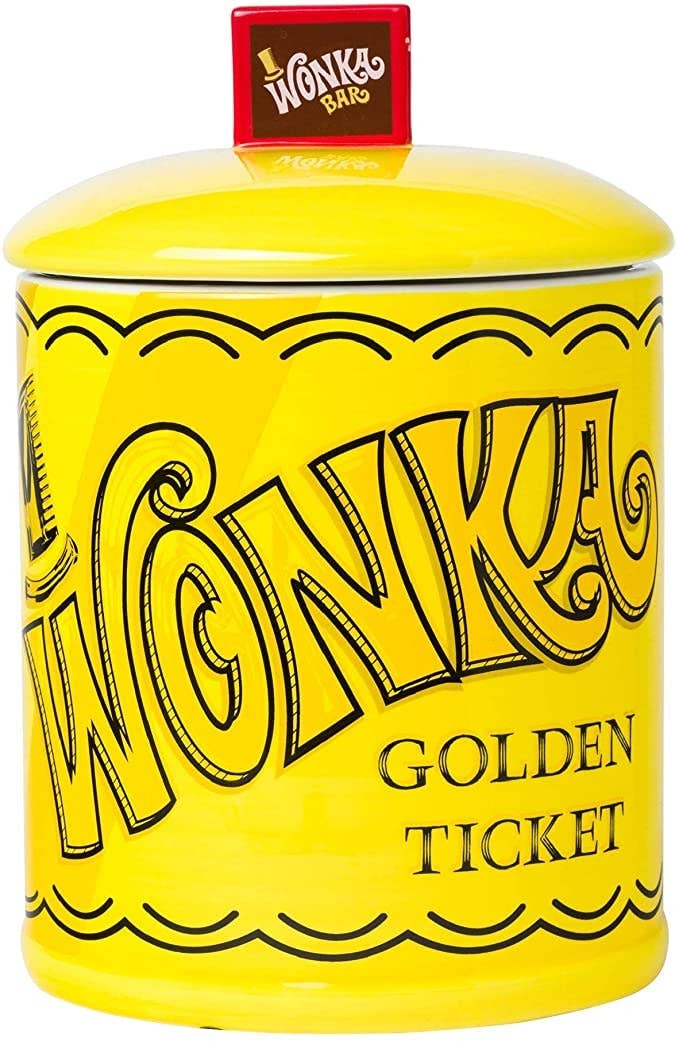 Willy Wonka Large 10 Inch Tall Bright Yellow Cookie Jar