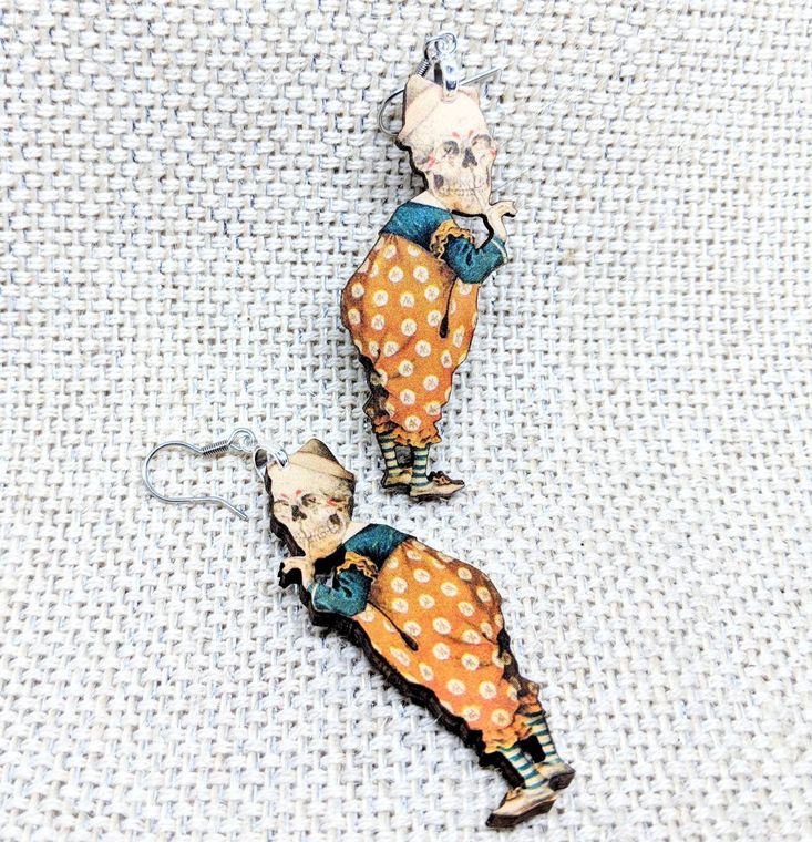 Creepy Skeleton Earrings / Vintage Halloween / Skeleton Jewelry / Hypoallergenic / Antikamnia Earrings / Creepy Accessory / Creepy Earrings - supermanstuff.com