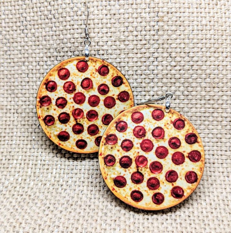 Pizza Earrings / Food Earrings / Foodie Earrings / Pizza Jewelry / Hypoallergenic /  Food Accessory / Food Jewelry - supermanstuff.com